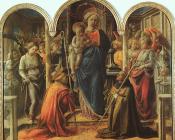 弗拉菲利普利比 - The Barbadori Altarpiece: Virgin and Child Surrounded by Angels with St Frediano and St Augustine
